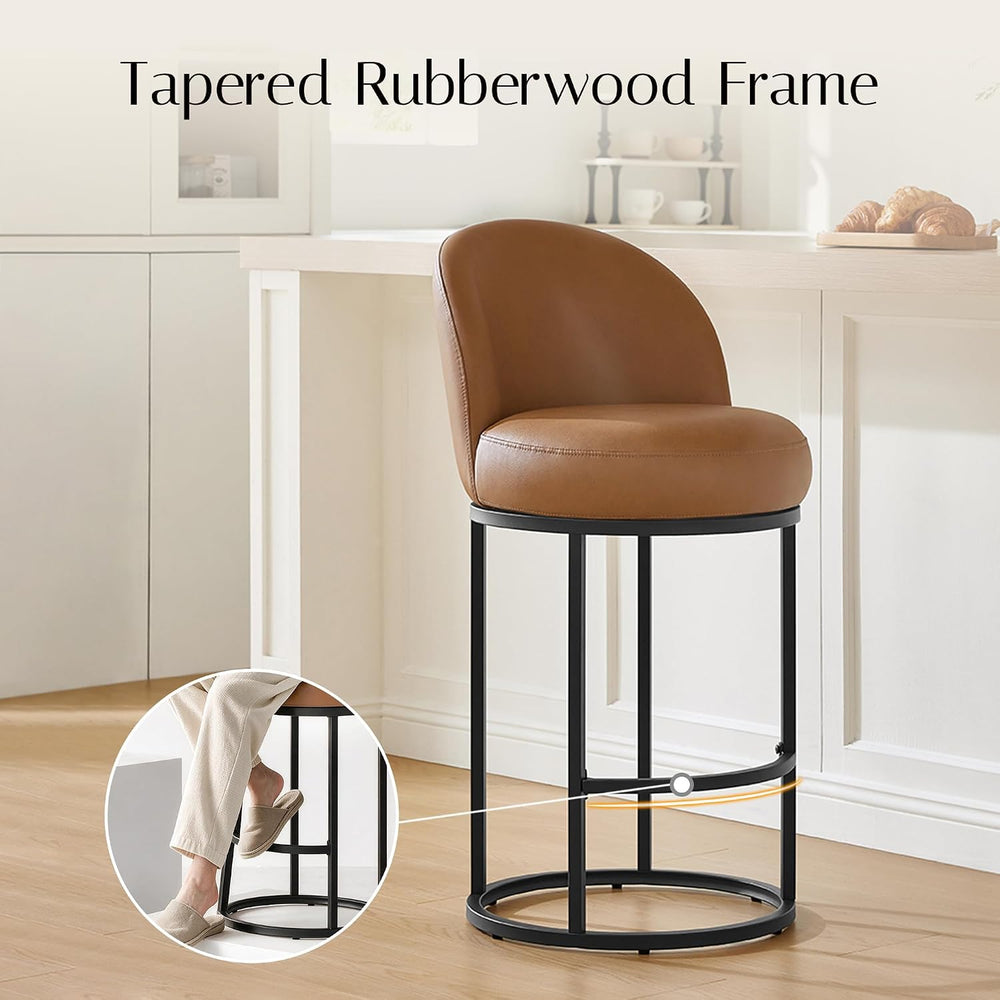 Zerel's Home 26" Counter Height Bar Stools Set of 2,360° Swivel Bars...