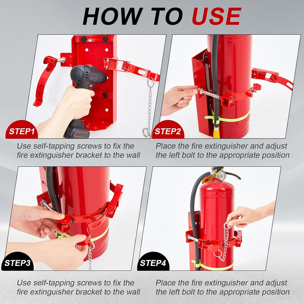 Zonon Fire Extinguisher Wall Mount Metal Bracket, Fe-10, Red, 1 Pcs