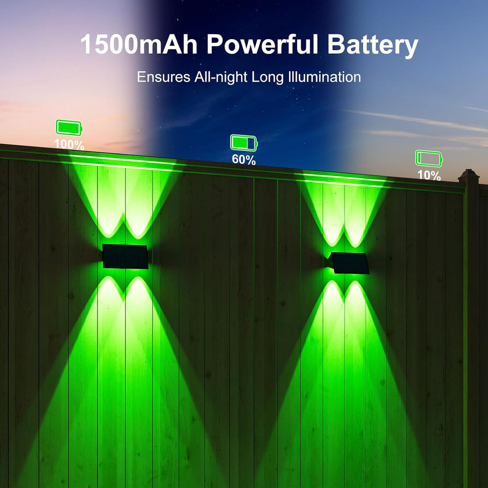 8 Pack Color Changing Solar Powered Fence Light Outdoor Up and Down