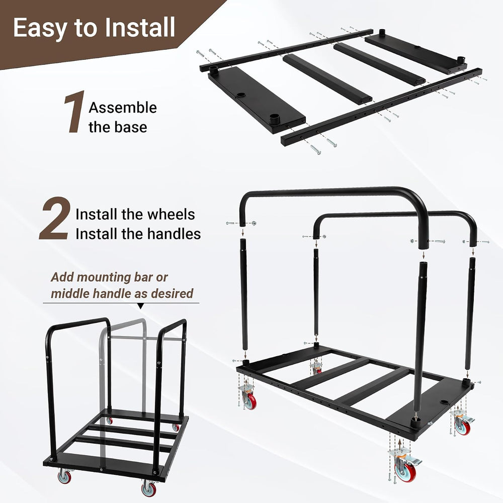Folding Table Cart, 1800 Heavy Duty Drywall Dolly Cart