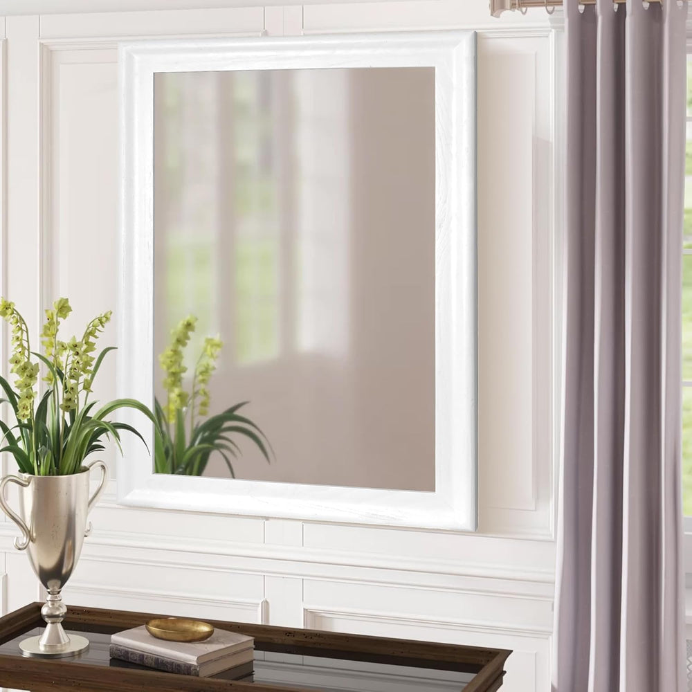 White Wall Mirror for Bathroom,Rectangle Large 30 x 40 inch Vanity Mirrors