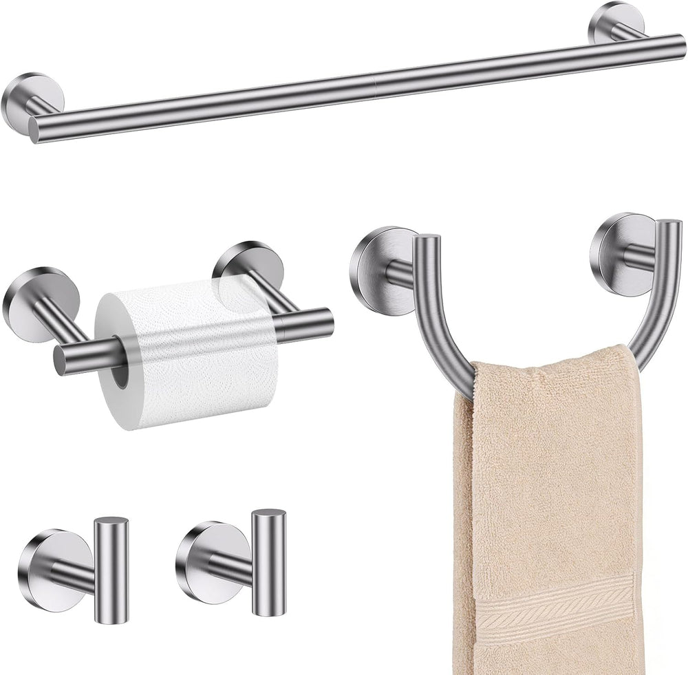 TURS 5-Pieces Brushed Nickel Bathroom Hardware Accessories Set 23.6inch SUS30...