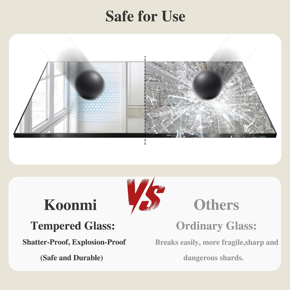 Koonmi Black Mirrors for Wall, 30x40 Inch Bathroom Mirror, Rectangular Wall M...