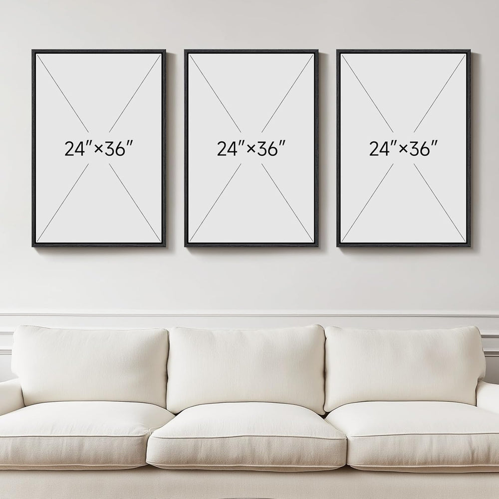 Large Framed Abstract Nature Landscape Wall Art for Living Room, 24x36 In