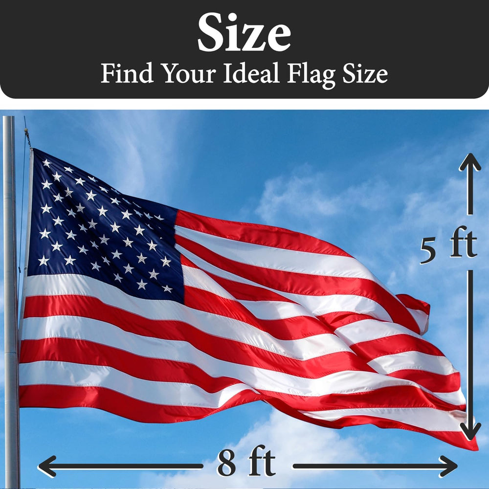 American Flags for Outside 5x8-100% MADE IN THE USA -Indestructible Durable O...