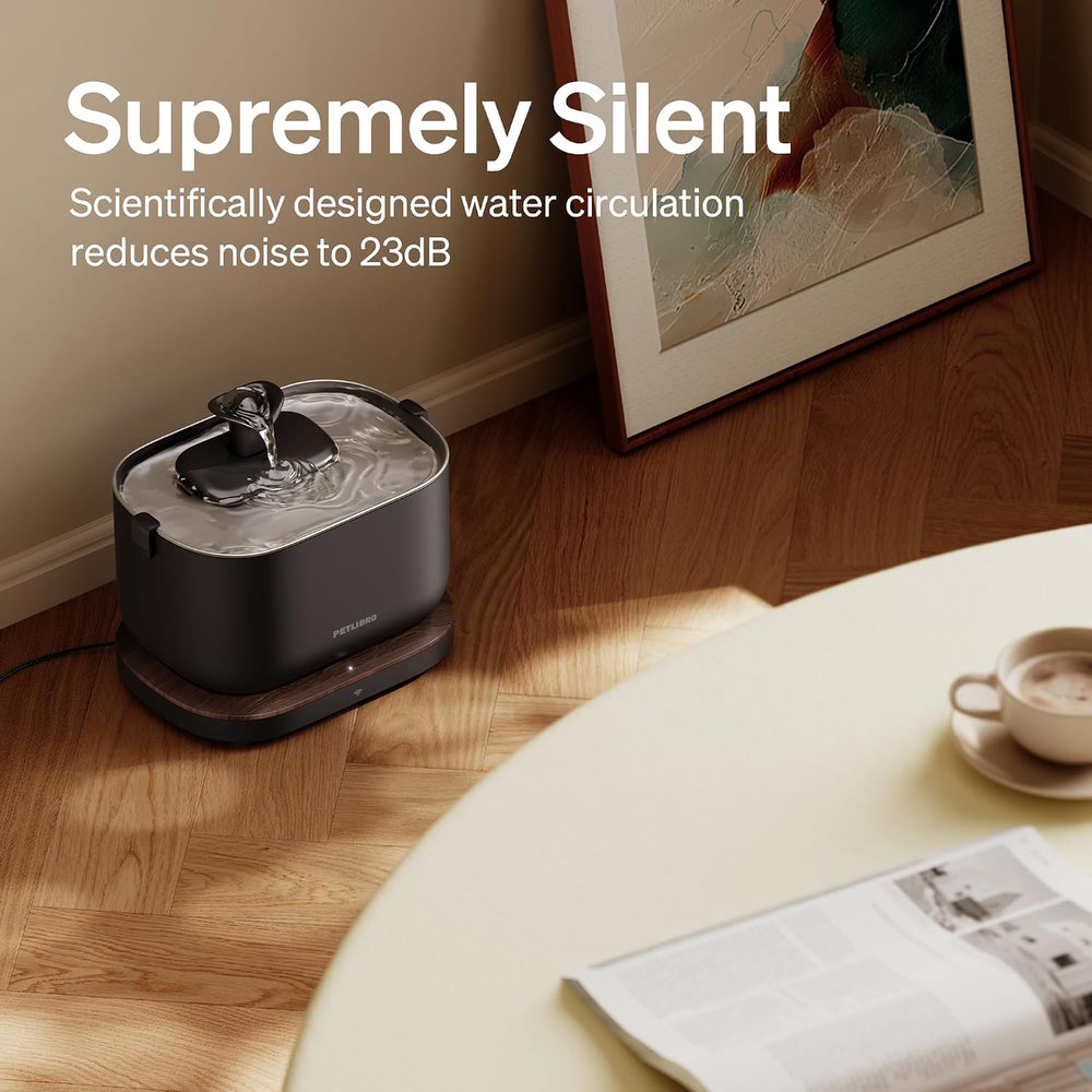 PETLIBRO Cat Water Fountain Stainless Steel Tray, App Monitoring Cat Fountain...
