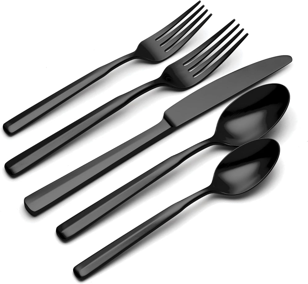 Oneida Ryder Black Satin 20-Piece 18/0 Silverware Set for 4, Flatware