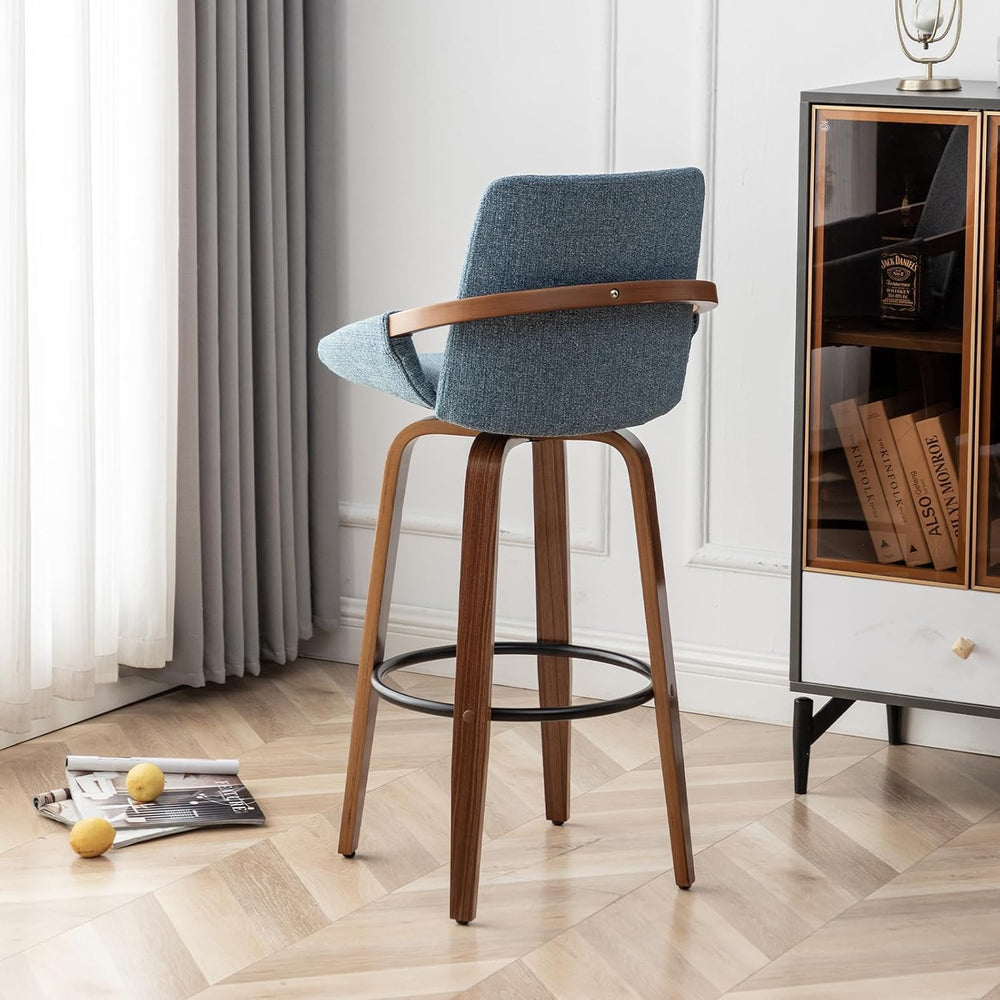 LUNLING 29.5" Bar Height Bar Stools Set of 2,Mid Century Modern Retro Ba...