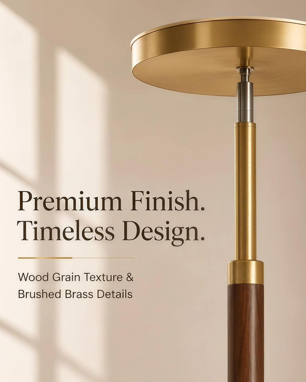 JOOFO Wood LED Torchiere Floor Lamp with Remote, 3000LM Dimmable