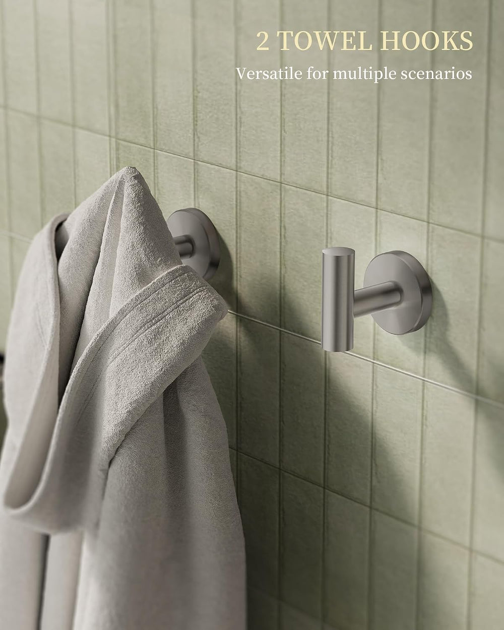 Brushed Nickel Bathroom Hardware Accessories Set 5 pcs Towel Holder Bar Set