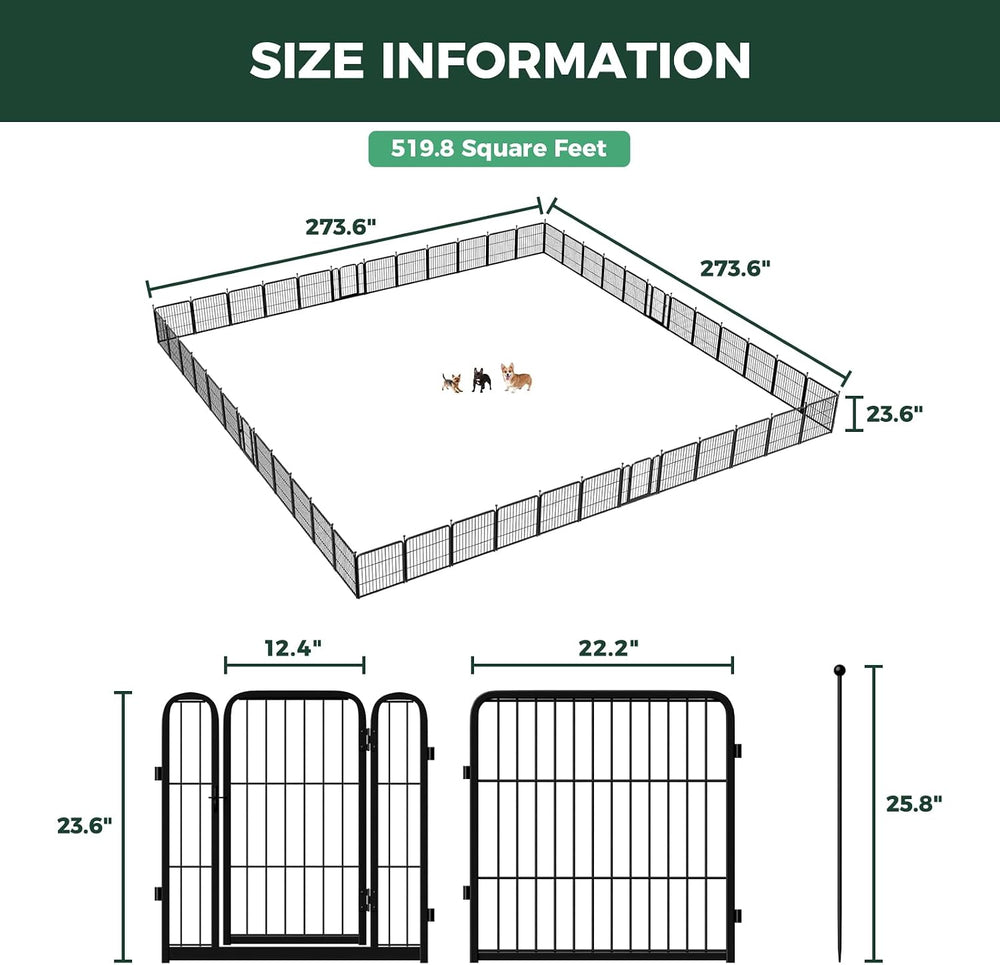 FXW Rollick Dog Playpen, Indoor, Yard & RV Camping, 24" H, 48 Panels