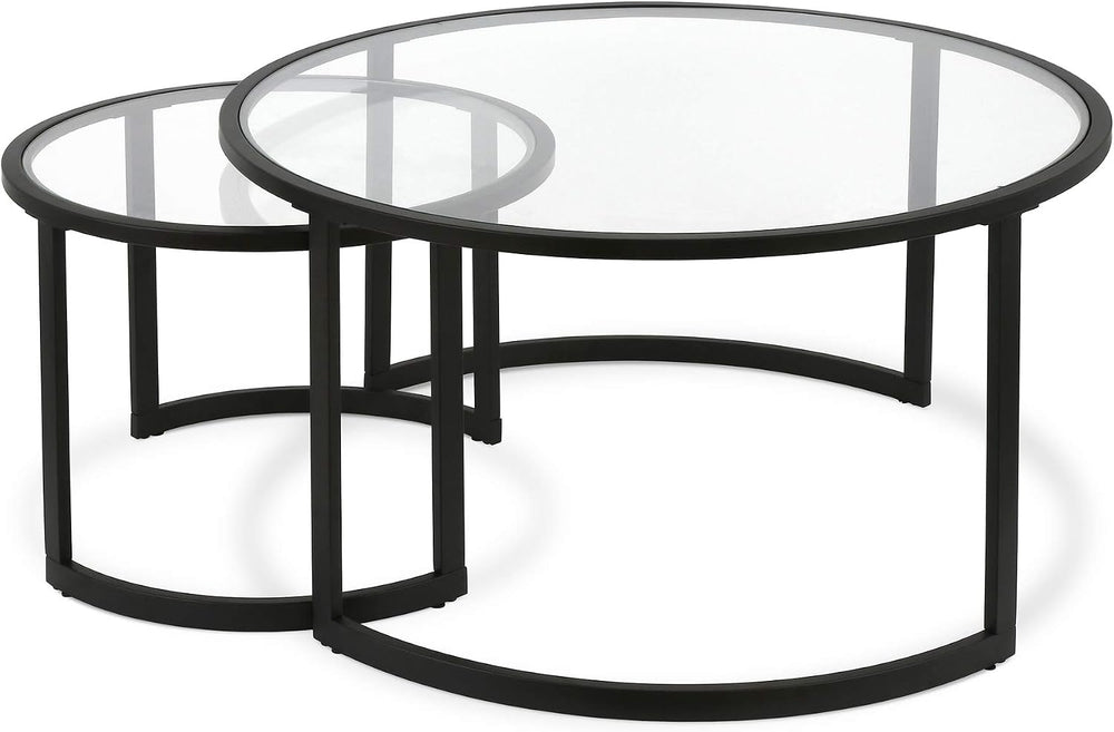 Henn&Hart 36" Modern Coffee Table, Black