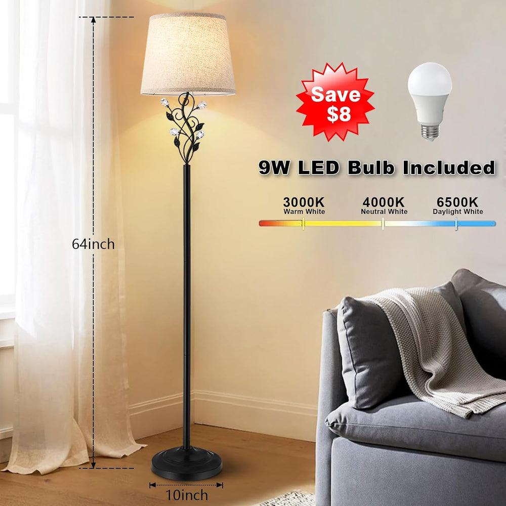 Sheetea 65’’ Floor Lamp for Living Room, Farmhouse Standing Lamp, Black