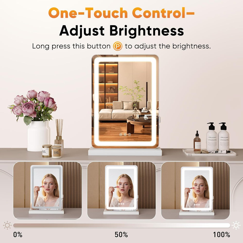 Sweetcrispy 17"x13" LED Mirror with Lights, Compact Lighted Vanity ...
