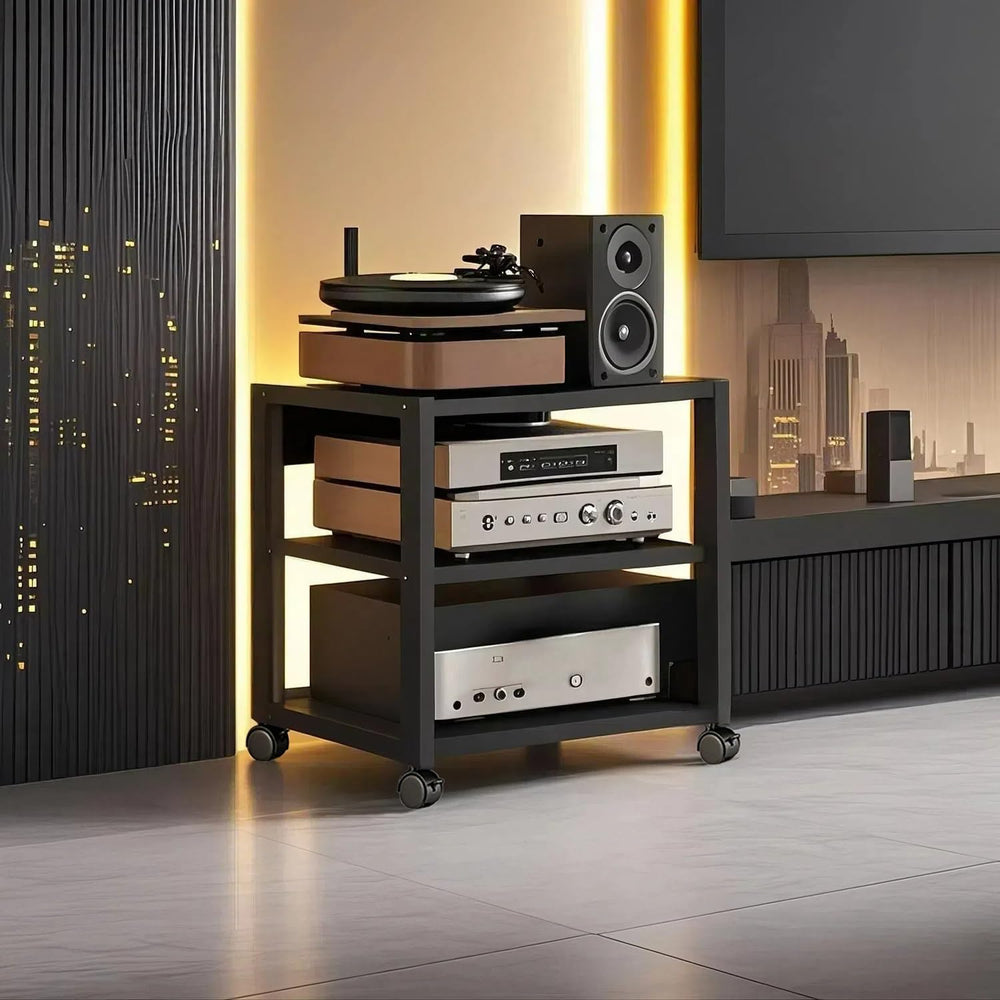 3 Tier AV Media Stand, Audio Rack Tower Stereo Components Cabinet