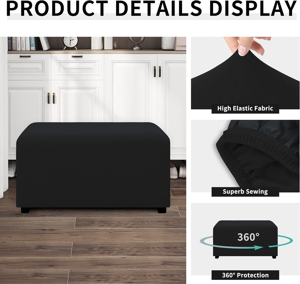 Easy-Going Waterproof Stretch XX-Large Rectangle Ottoman Cover Footstool