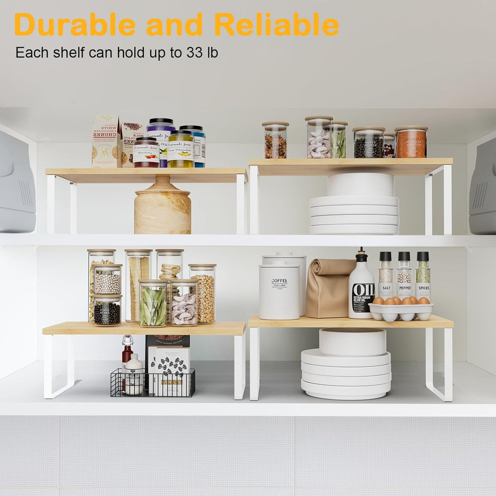 OGEMXU Cabinet Shelf Organizers, 15.7 inches Large Kitchen Counter Shelf, Set...