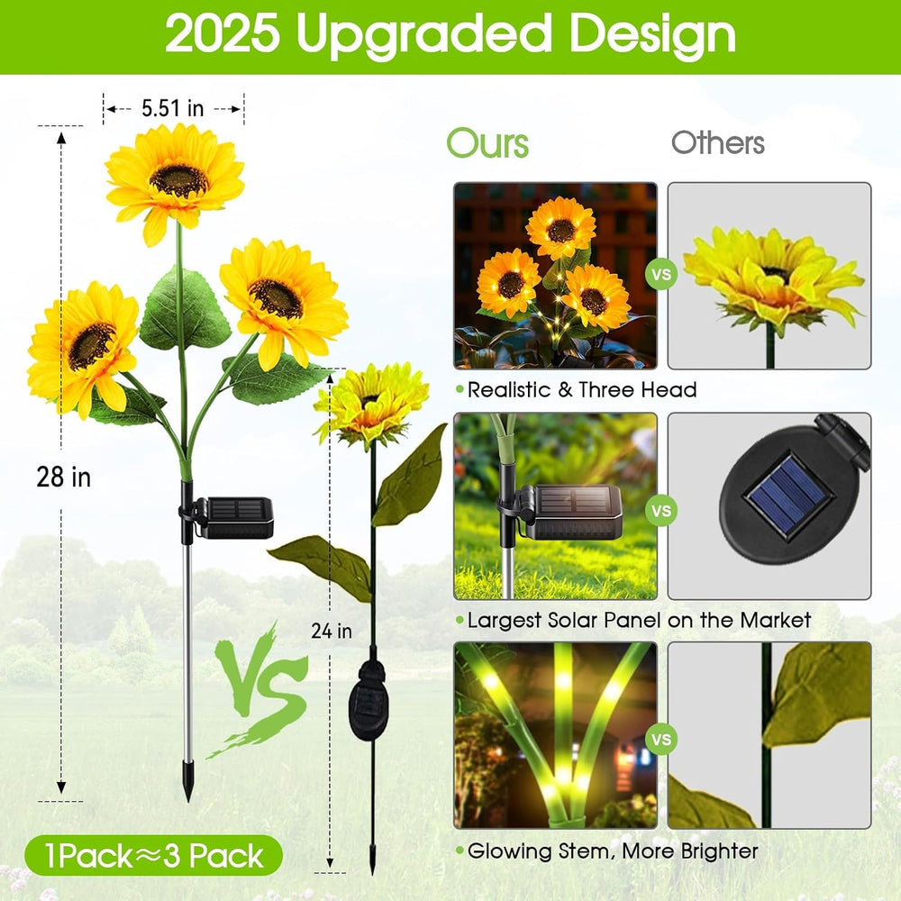 KOOPER Solar Lights Outdoor Decor - Upgraded 8 Pack Solar Garden Lights with ...