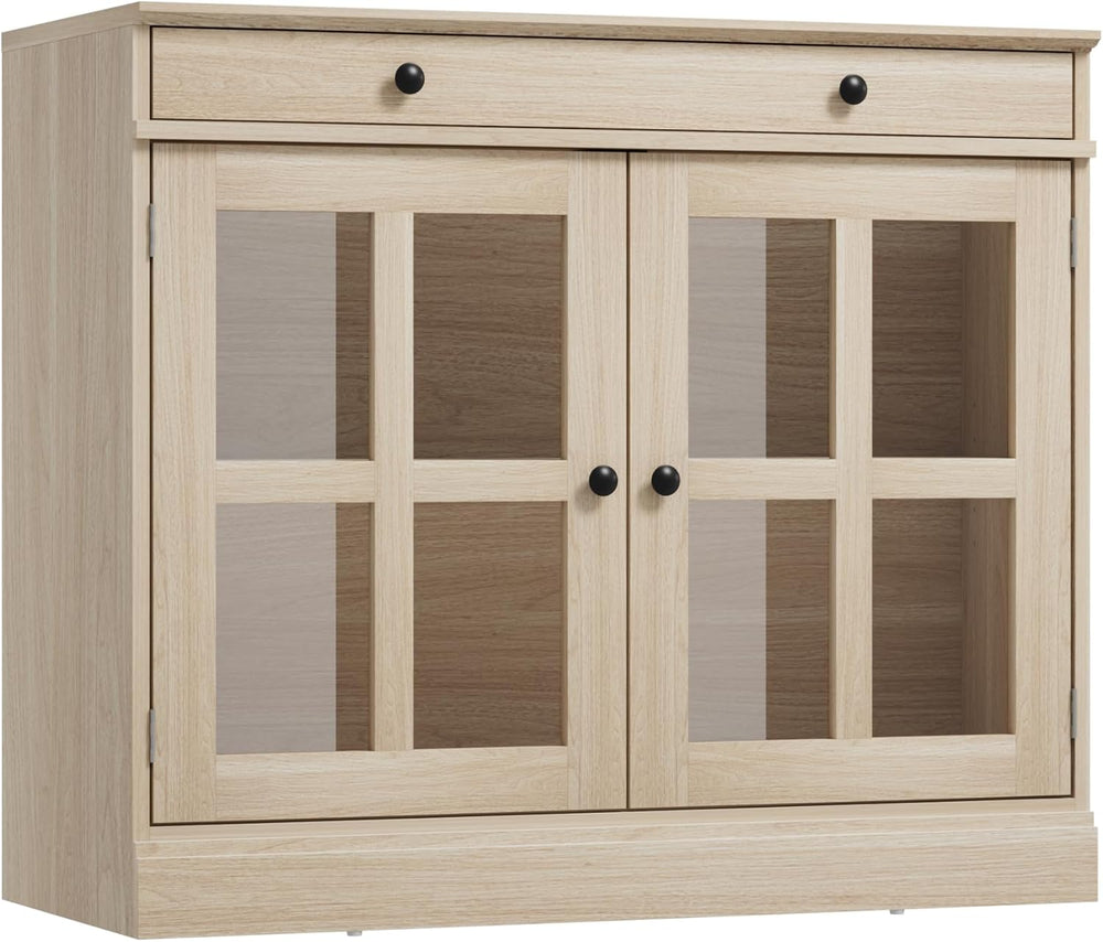 Garvee Sideboard Buffet Cabinet with Glass Doors and Adjustable Shelves