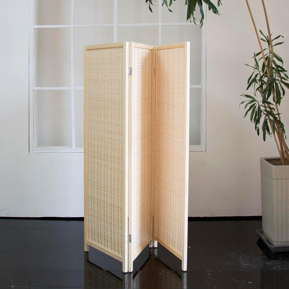 3 Panel Short Room Divider - 3.9 ft Tall Double-Side Folding Privacy Screen, ...
