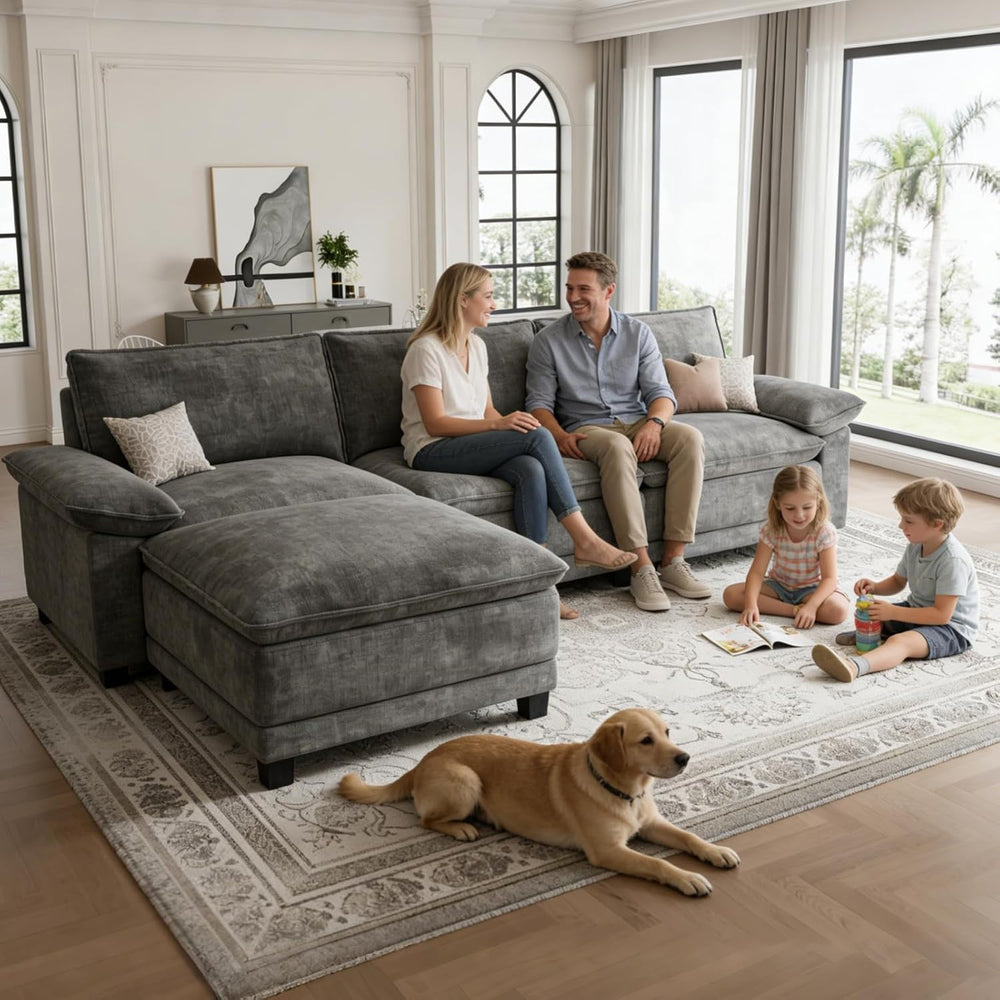 108" Modular Sectional Couch, L Shaped Cloud Sofa for Living Room