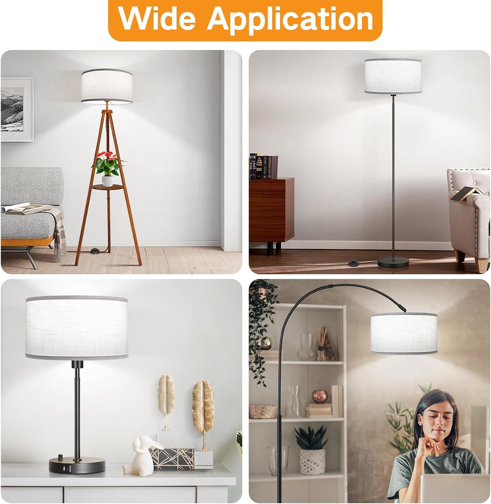 OUTON White Large Drum Lamp Shades for Floor Lamps, 16" Top x 16" B...