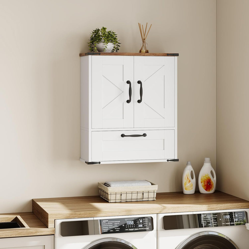 HOOBRO Farmhouse Wall Mounted Cabinet with Adjustable Shelf, Medicine Cabinet...