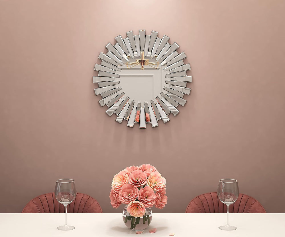 SHYFOY 24 inch Decorative Wall Mirror, Round Mirror for Wall Decor