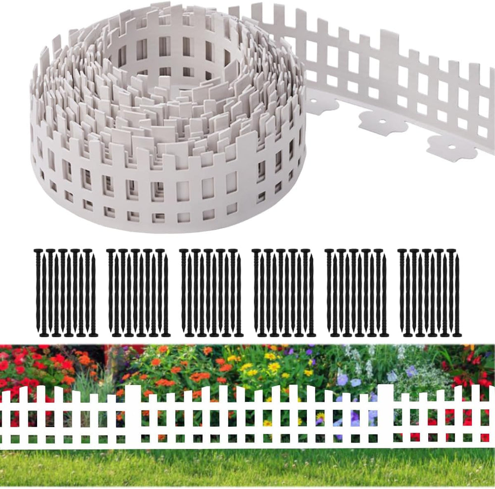 Garden Edging 33FT x 4.1~4.9IN Tall, Landscape Edging Borders with 60pcs Plas...