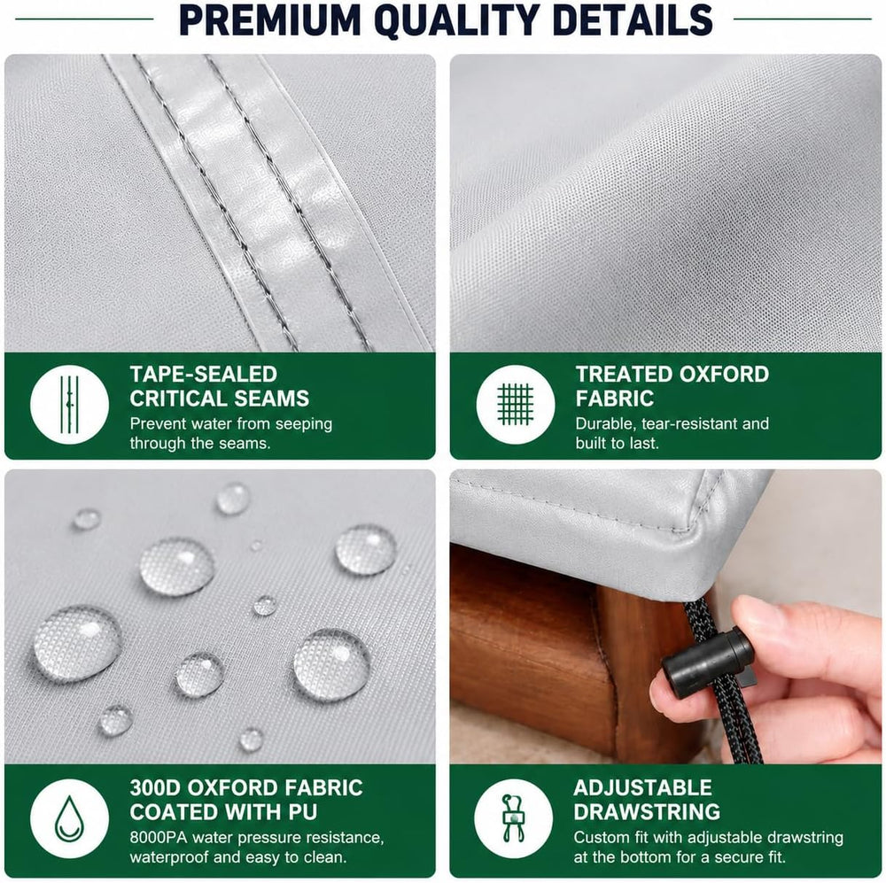 Waterproof Bar Height Patio Cover, Grey Outdoor Cover 59" L x 59" W...