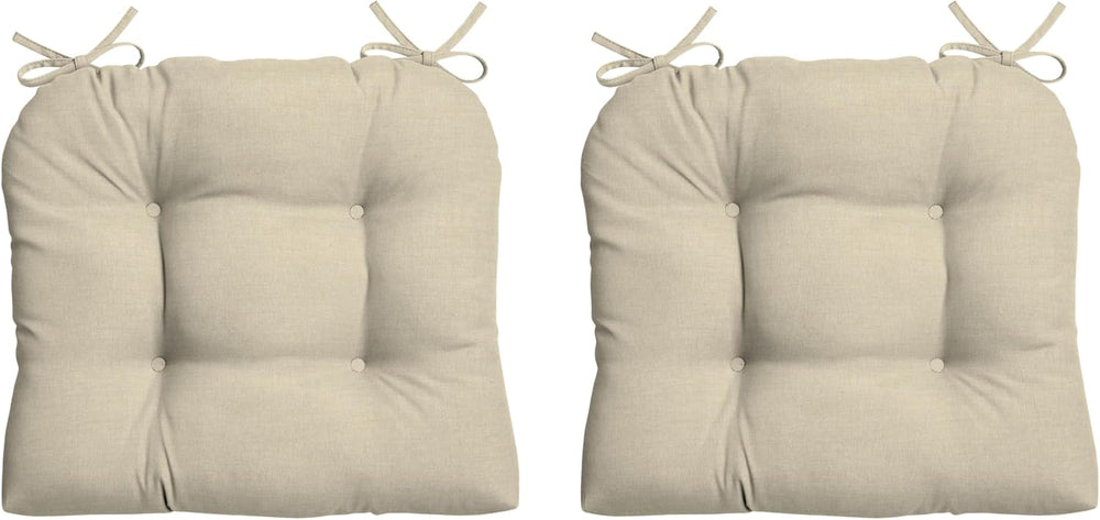 Arden Outdoor Tufted Wicker Chair Cushion, 2-Pack, 20x18, Tan