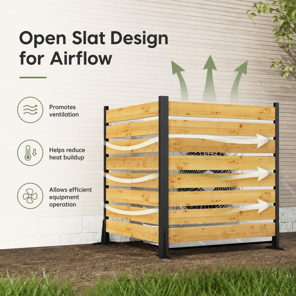 39" W x 55" H Air Conditioner Fence, 2 Panel Trash Can Fence Screen...