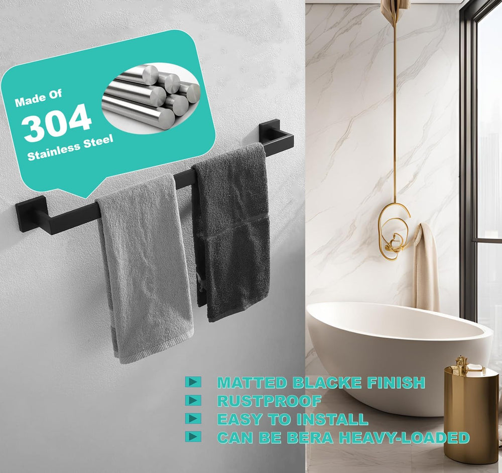 24 Inch Towel Bar 2 Pack for Bathroom 12/16/24/28/32/36 Inch Kitchen Towel Ho...