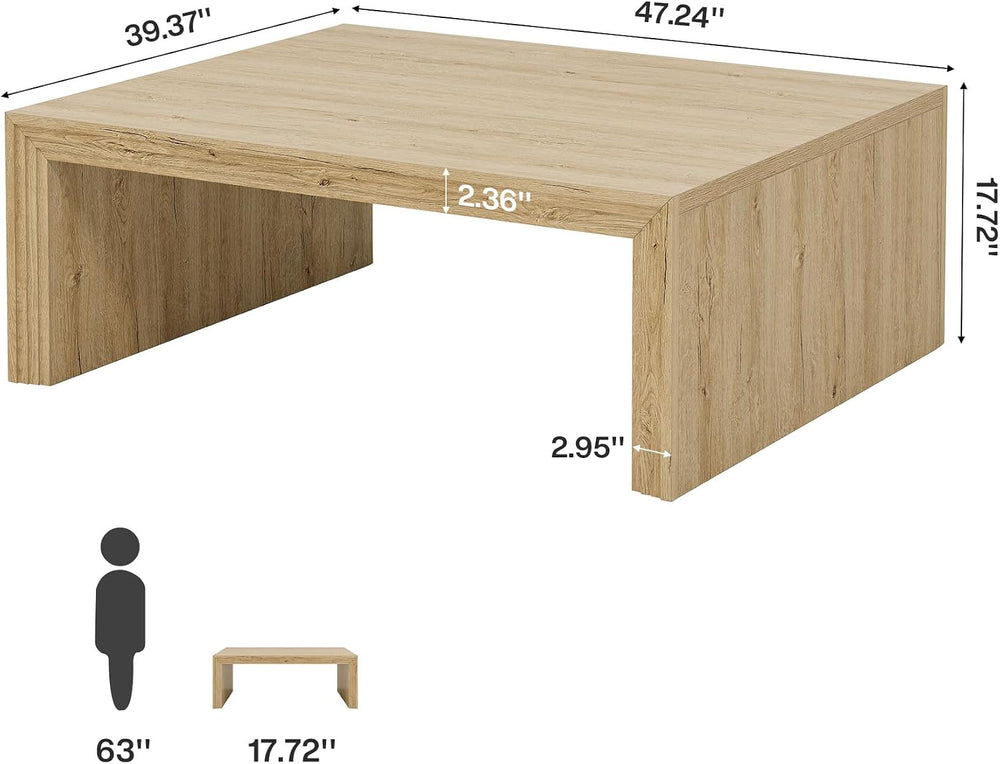 Tribesigns 47-Inch Rectangle Coffee Table, Farmhouse Wooden Rectangular Cente...