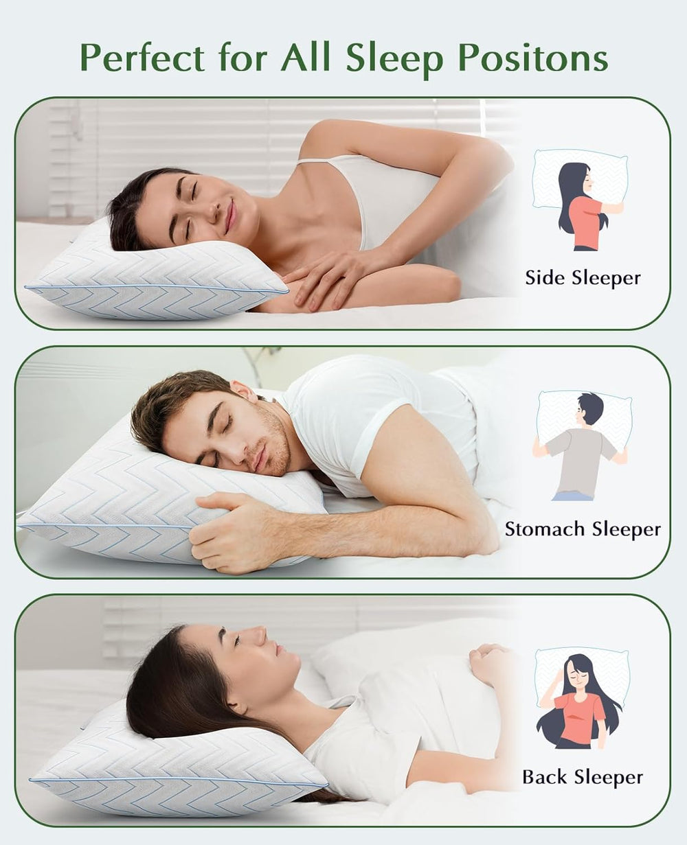 DIORIS Pillows Queen Size Set of 2, Cooling Bed Pillows for Sleeping