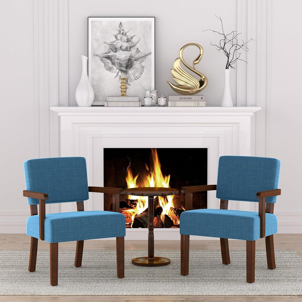 FAGAGA Accent Chair with Solid Wood Frame,Arm Chairs with Soft Seat