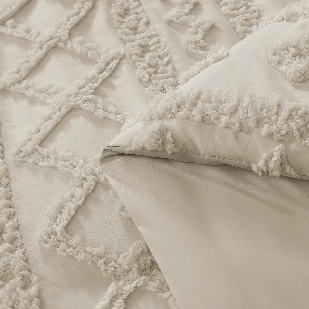 King Size Comforter Set- 7 Pieces Tufted Bed in a Bag King Bedding Sets