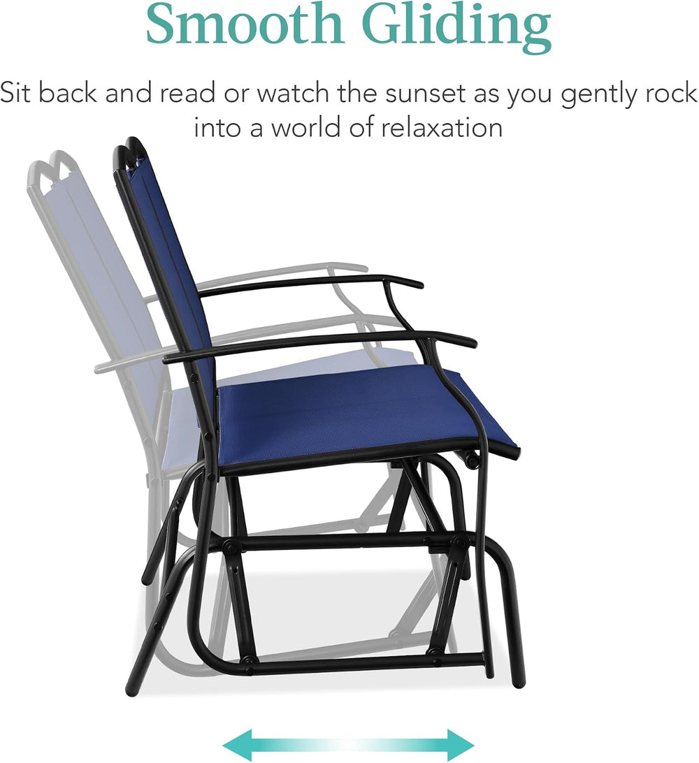 Best Choice Products 2-Person Outdoor Patio Swing Glider Steel Bench Loveseat...