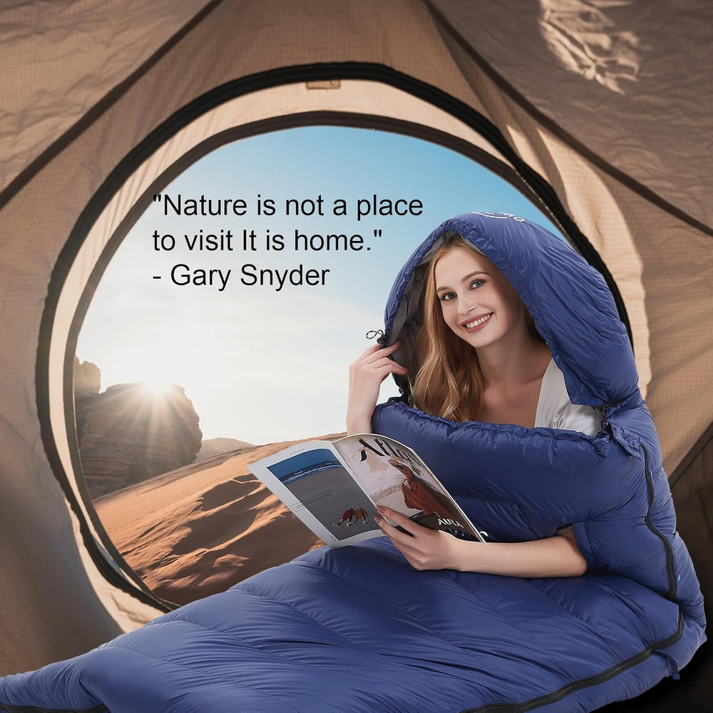 Rectangular Down Sleeping Bag for Adults Camping Hike with Arm Holes