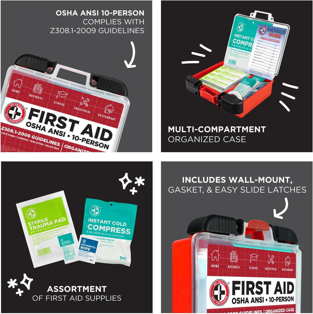 Be Smart Get Prepared OSHA/ANSI First Aid Kit - 10 Person