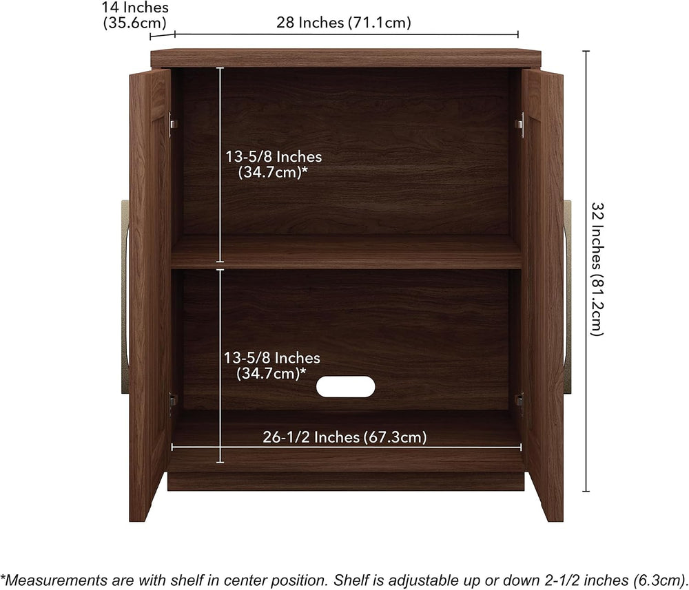 Henn&Hart 28" Accent Cabinet, Sideboard Buffet, Medium Walnut
