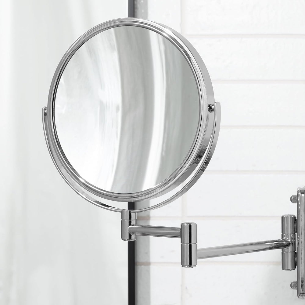 JERDON Wall-Mounted Makeup Mirror - 8X Magnification - Chrome - JP7808C