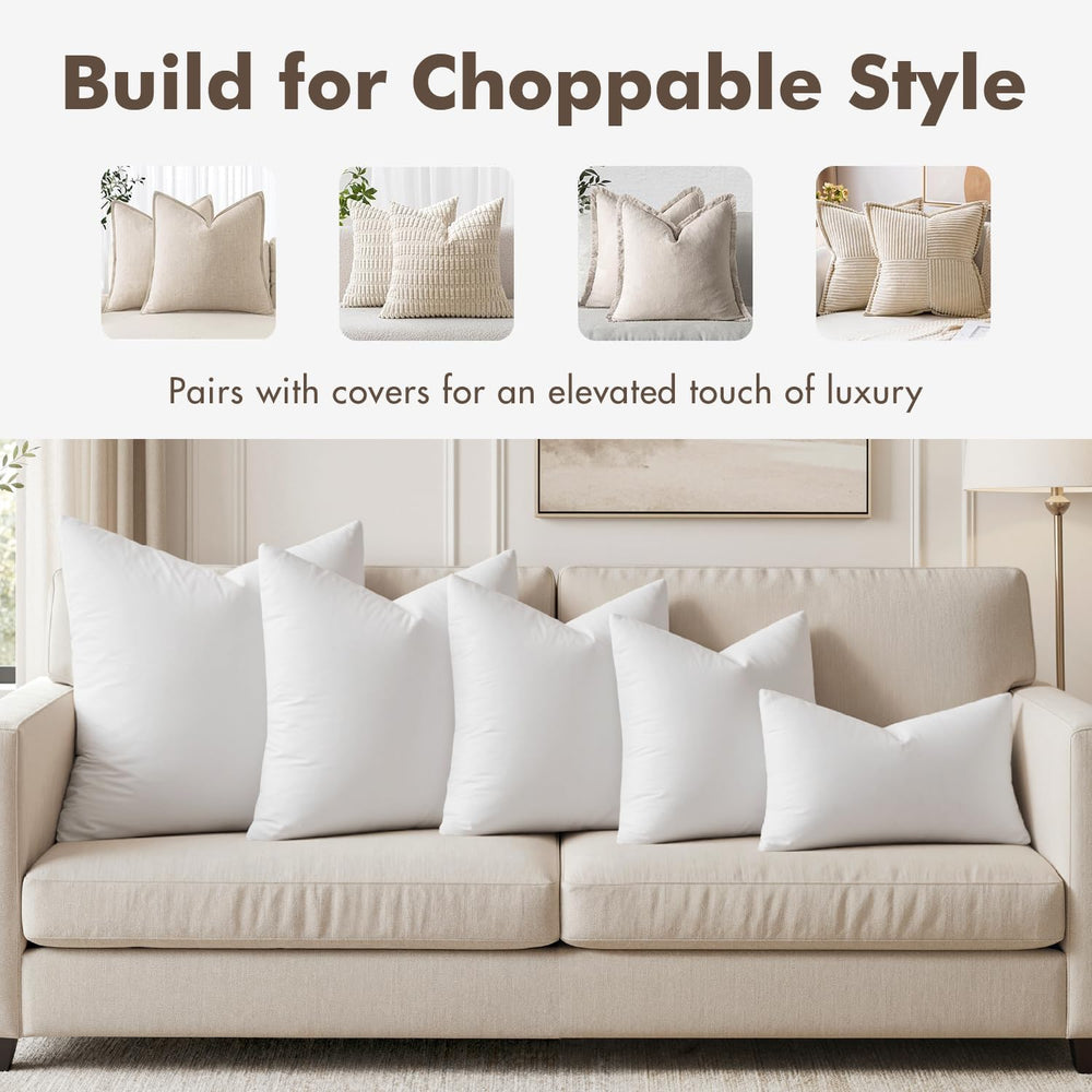 MIULEE 18x18 Pillow Inserts, Set of 2 Feather Down Throw Pillows