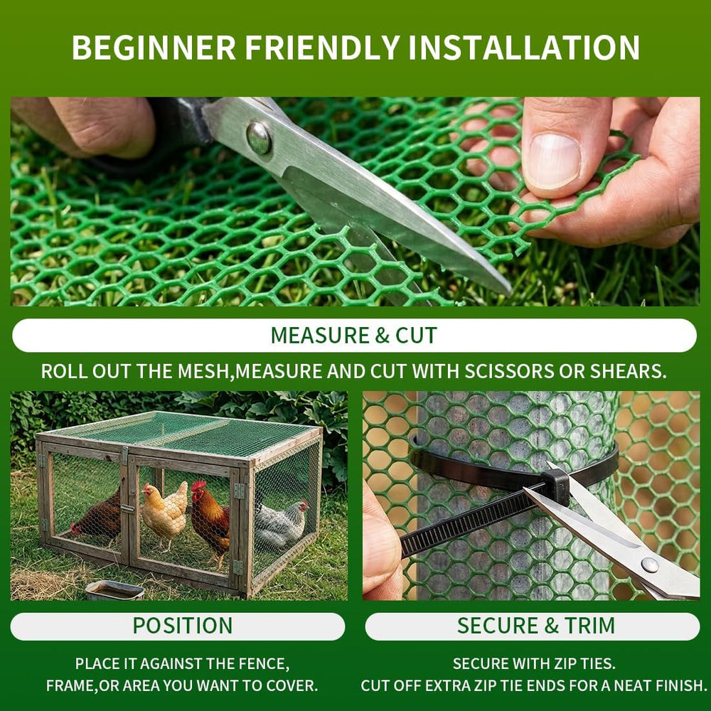 Green Plastic Chicken Wire 16in X 33ft,Garden Netting Fencing