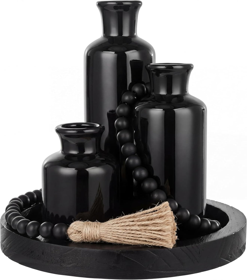 5 Pcs Coffee Table Decor Set, Black