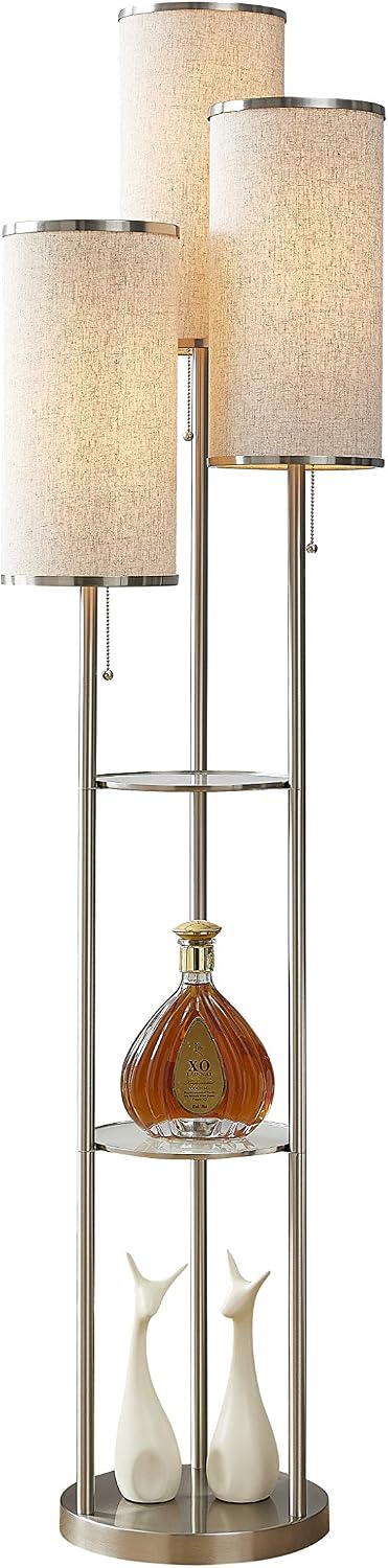 Artiva USA Eleanor 66"H LED Tri-Light Shelf Floor Lamp