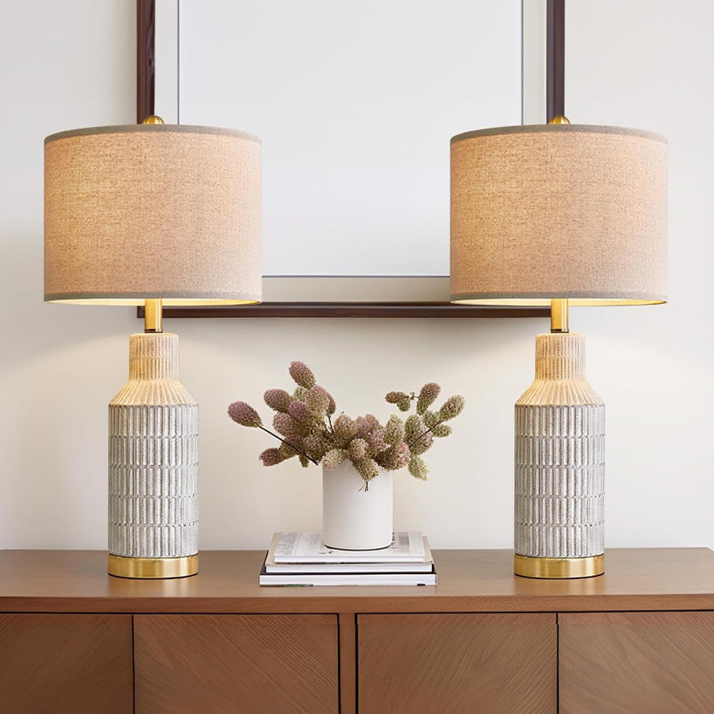 USumkky 25" Modern Ceramic Lamps Single Table Lamp for Living Room Bedro...