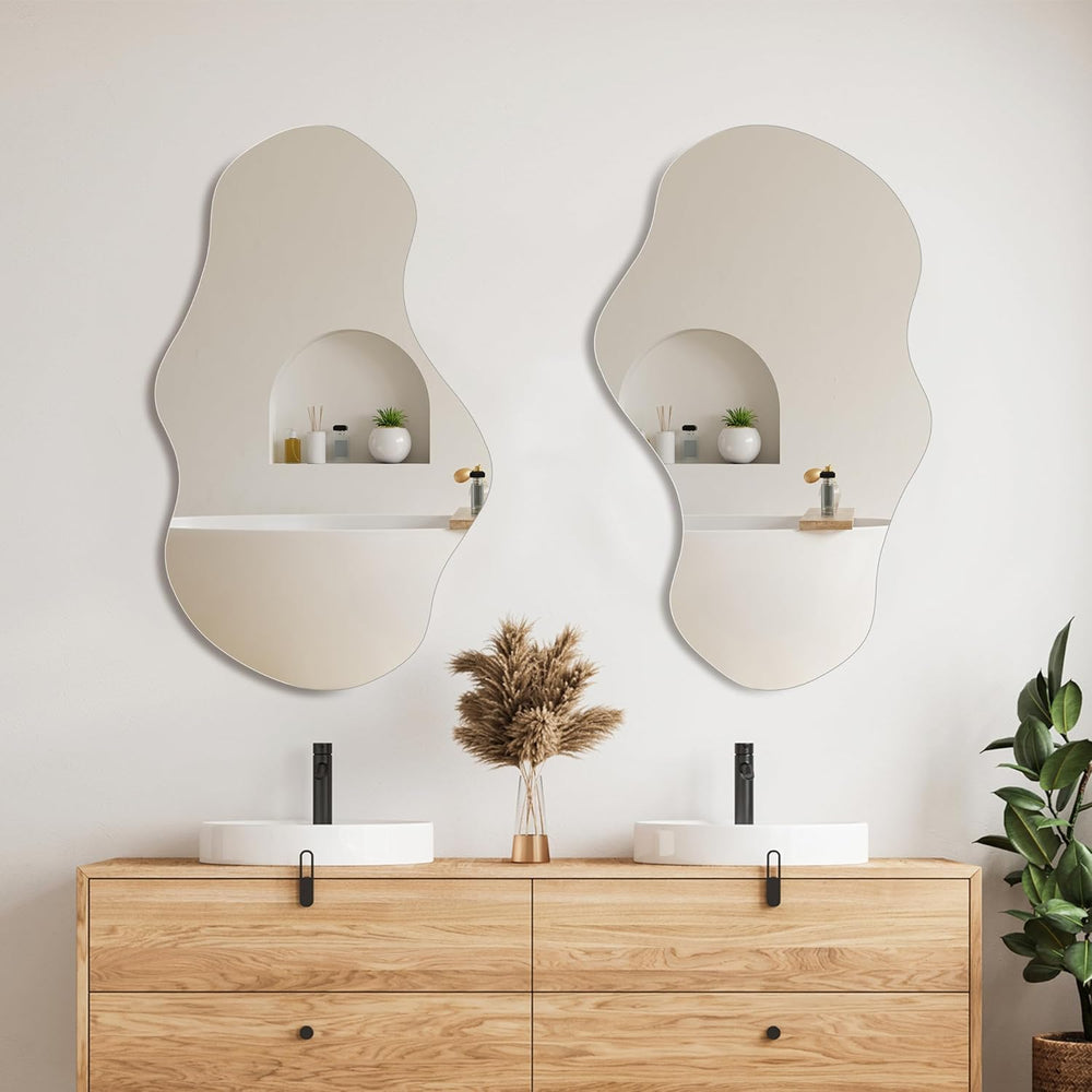 PERFNIQUE Irregular Wall Mirror Asymmetrical Mirror, 28''x17''...