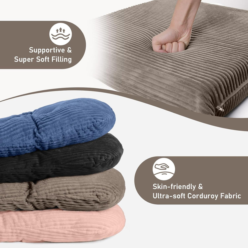 5PCS Glider Rocker Replacement Cushions with Storage Side Pockets, Coffee