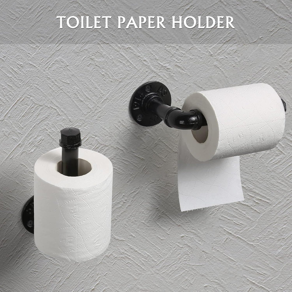 Bathroom Hardware Fixture Set Industrial Towel Bar Sets with Paper Towel Rack...